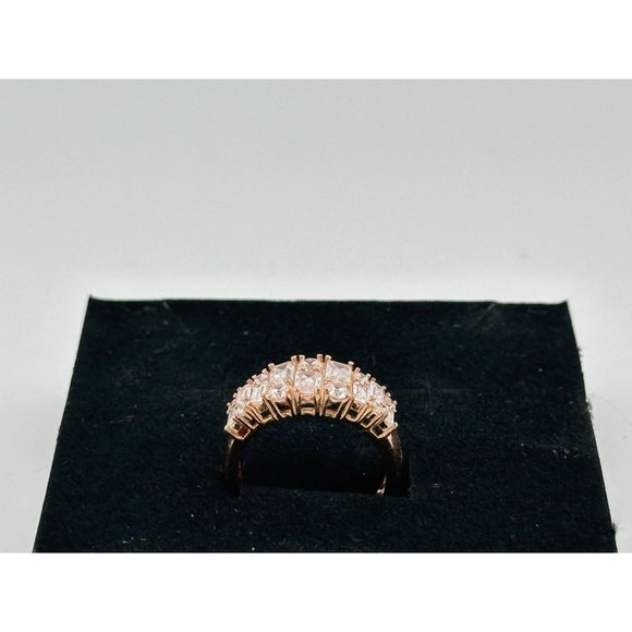 Beautiful 1.7ct White Topaz Baguette Ring - Sz 7 - 14kt Rose Gold Over Sterling - Picture 7 of 12
